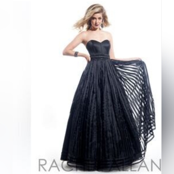 Rachel Allan Dresses & Skirts - Rachel Allan Black Strapless Gown With Corset And Bra 3 Layer Size 2